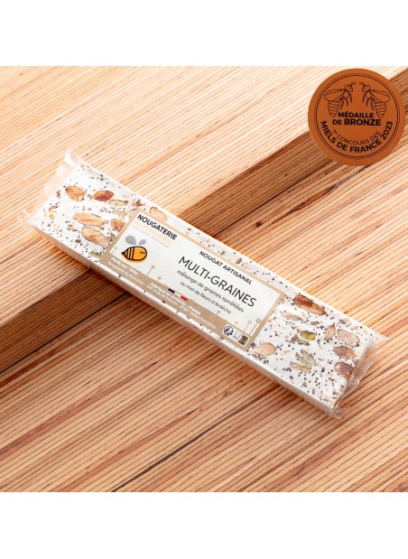 100g Nougat artisanal multi graine miel Ardeche