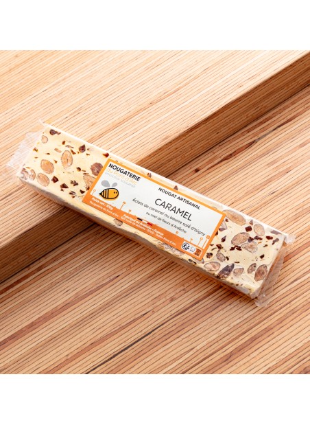 barre 100 Nougat artisanal naturel caramel beurre sale isigny normandie made in France miel Ardeche