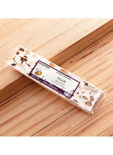 barre 100 Nougat artisanal naturel figue made in France miel Ardeche amande