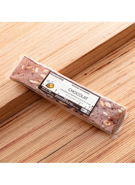 barre 100 Nougat artisanal naturel chocolat valrhona made in France miel Ardeche amande de provence